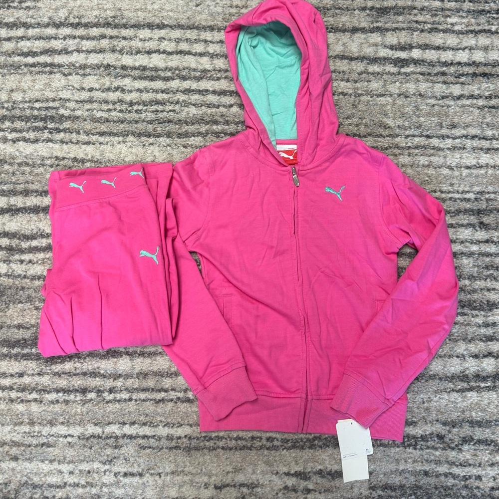 Puma Kids Pink and Aqua Matching Set